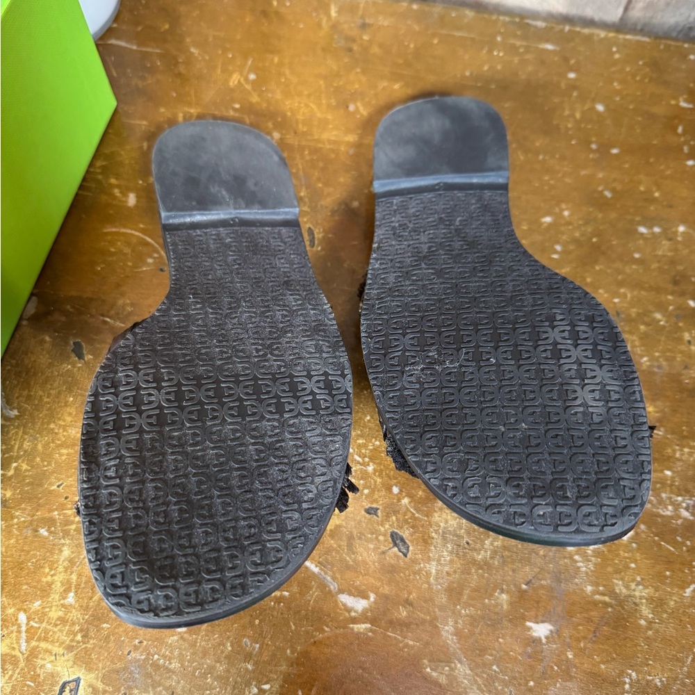 Sam Edelman Chocolate Raffia Slides - Picture 7 of 9